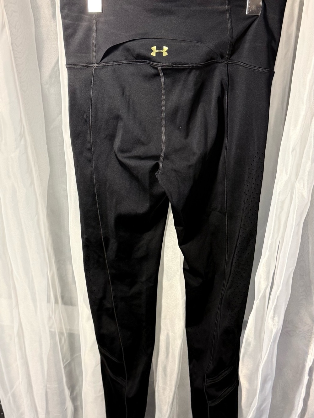 Under Armour Black Leggings with Lime Logo